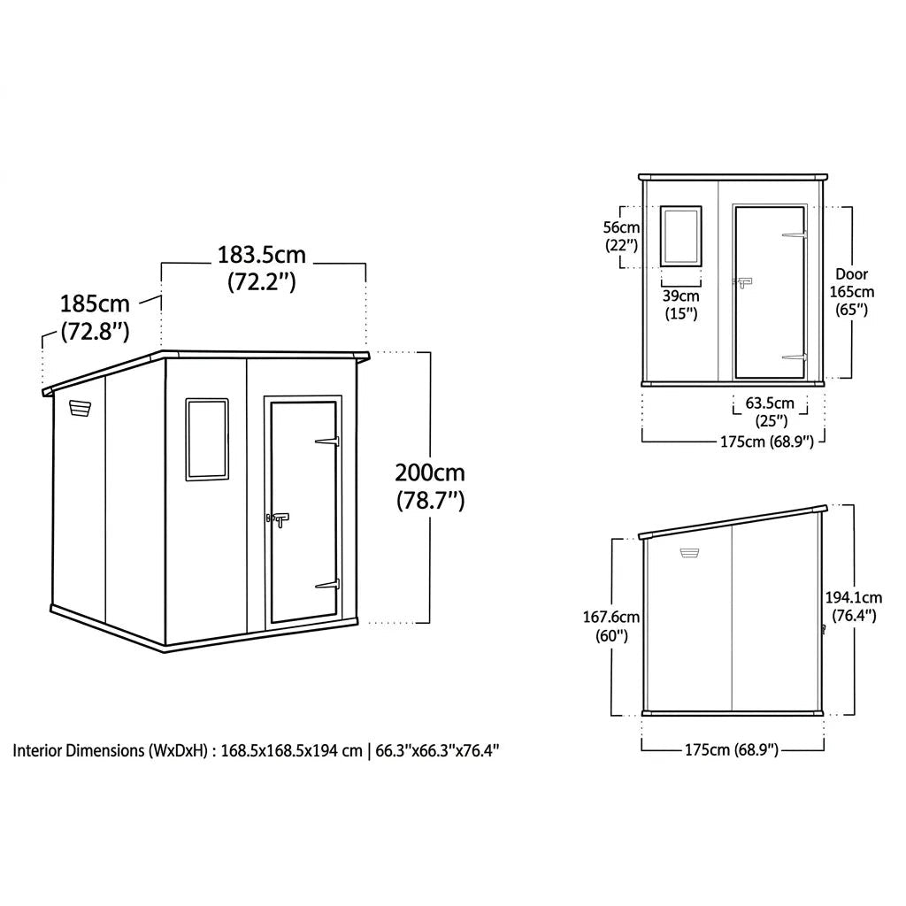 Keter 6×6 Manor Plastic Pent Garden Storage Shed Grey - image 5