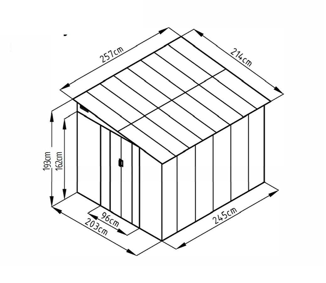 Lotus Sheds Arley 7 x 9 ft Lean To Metal Shed in Grey - image 4