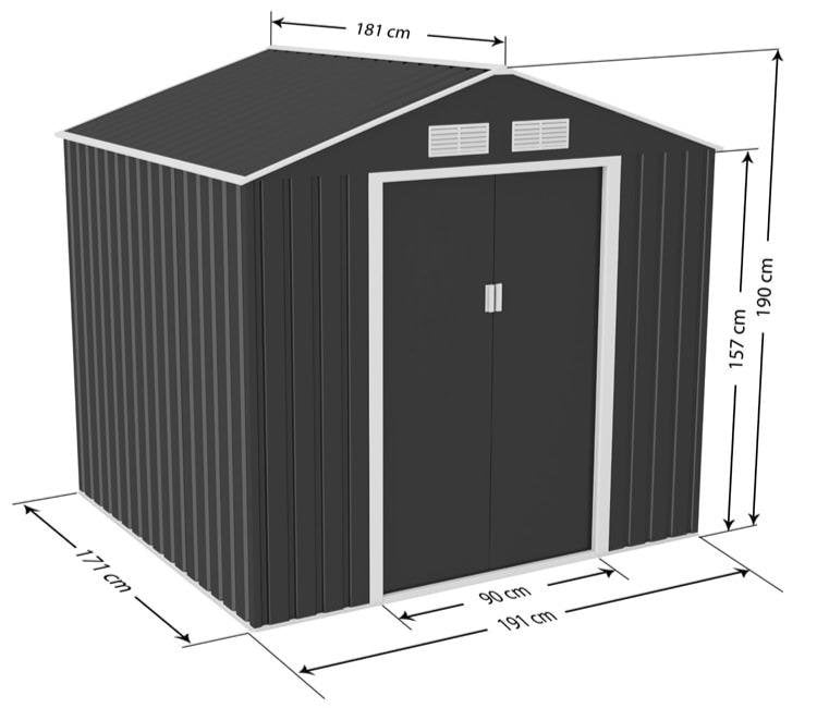 Lotus Sheds Hera 7 x 6 ft Apex Metal Shed - image 5