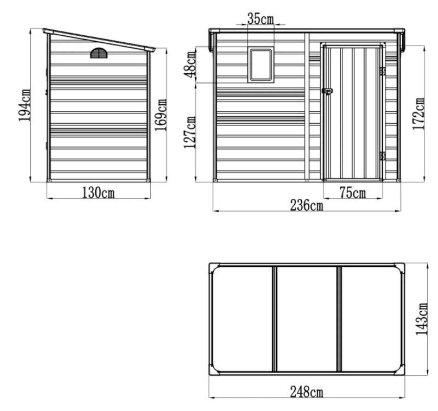 Lotus Sheds Oxonia 8 x 5 ft Pent Plastic Shed - image 5