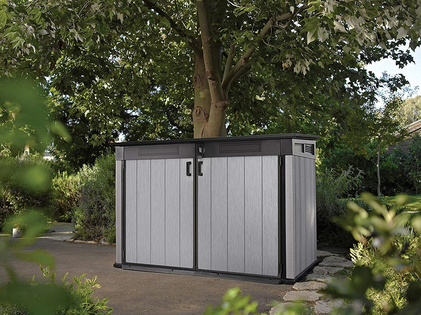 Keter Grande Store 2020L Outdoor Storage Shed – Grey, Heavy-Duty Duotech Design