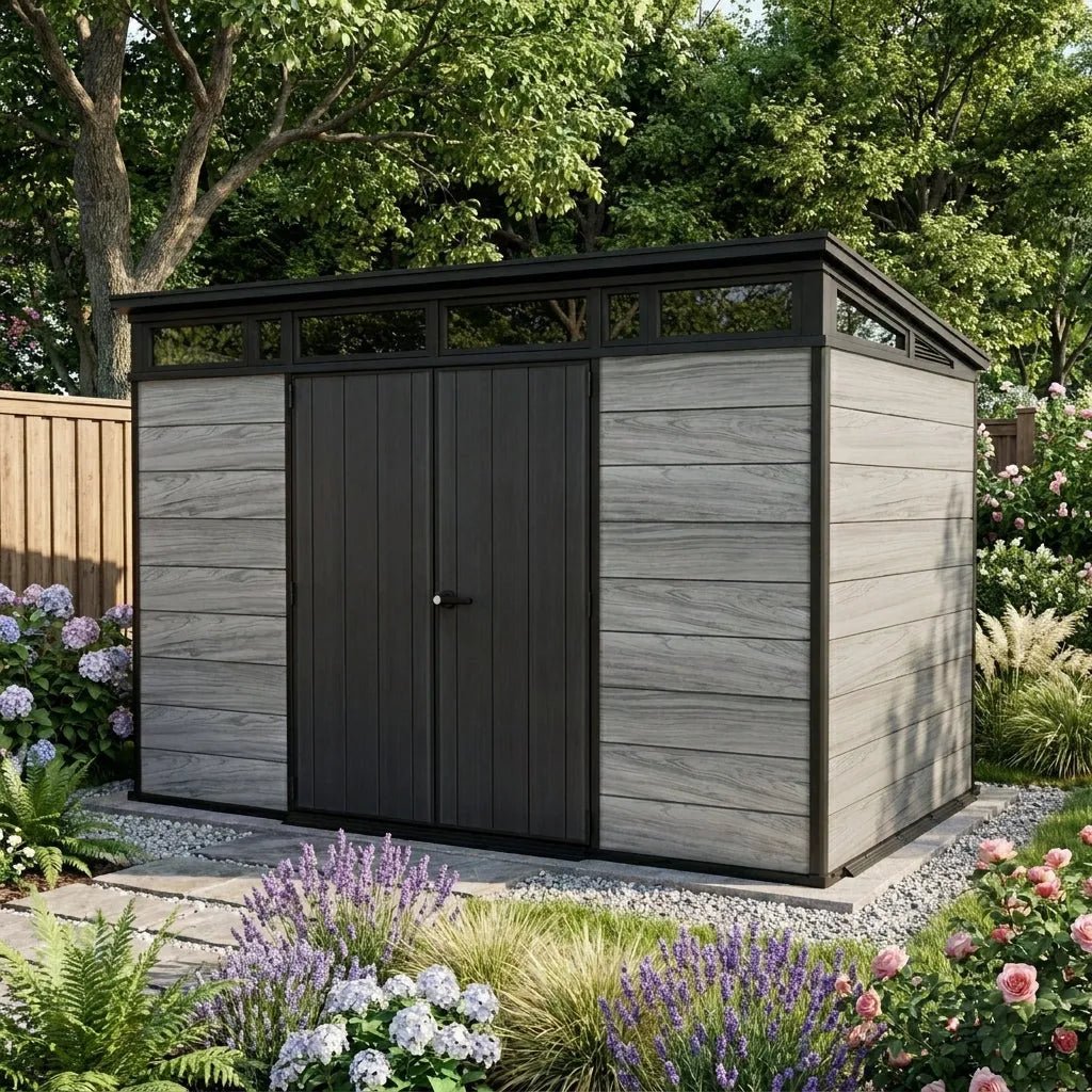 Keter 11×7 Artisan Heavy Duty Plastic Pent Shed Grey - image 2