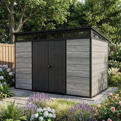 Keter 11×7 Artisan Heavy Duty Plastic Pent Shed Grey - image 2