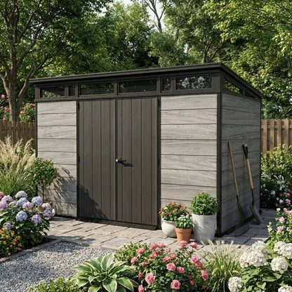 Keter 11×7 Artisan Heavy Duty Plastic Pent Shed Grey - image 3