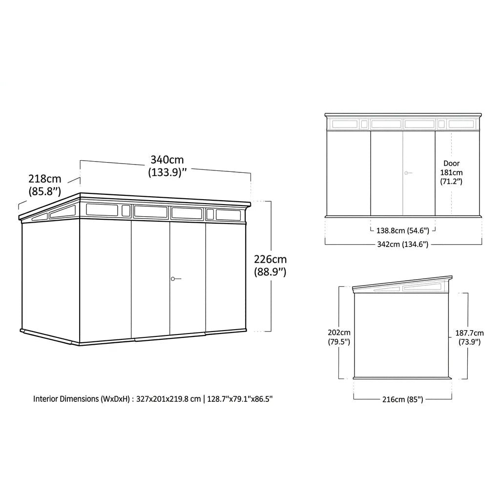 Keter 11×7 Artisan Heavy Duty Plastic Pent Shed Grey - image 4