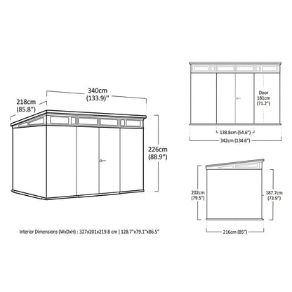 Keter 11×7 Artisan Heavy Duty Plastic Pent Shed Grey - image 5