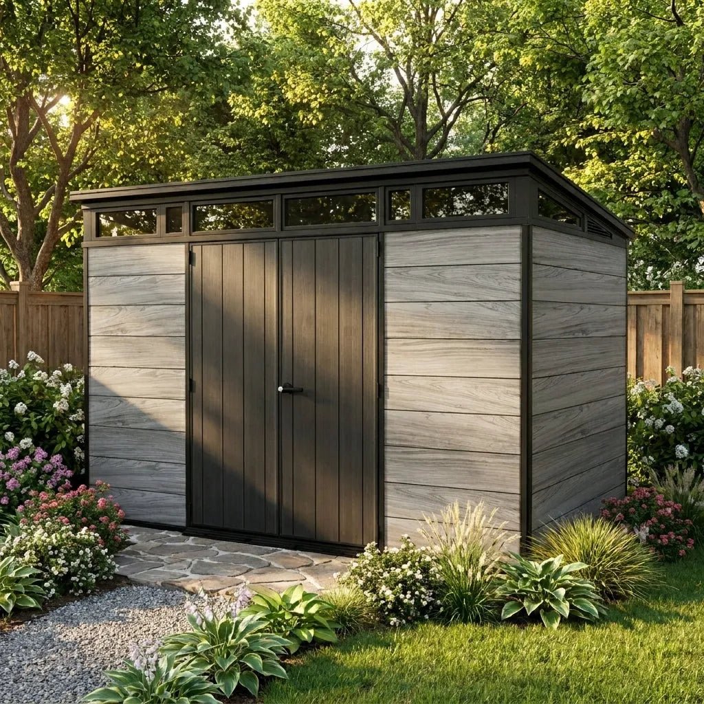 Keter 11×7 Cortina Heavy Duty Plastic Pent Shed Dark Grey - image 3