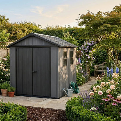 Keter 11’x7.5′ Newton Plus Side Entry Plastic Shed Graphite - image 2