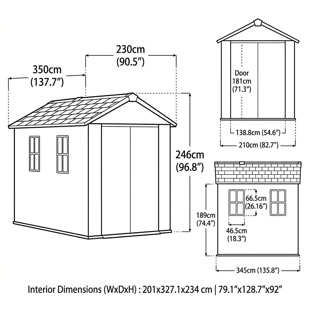 Keter 11’x7.5′ Newton Plus Side Entry Plastic Shed Graphite - image 4
