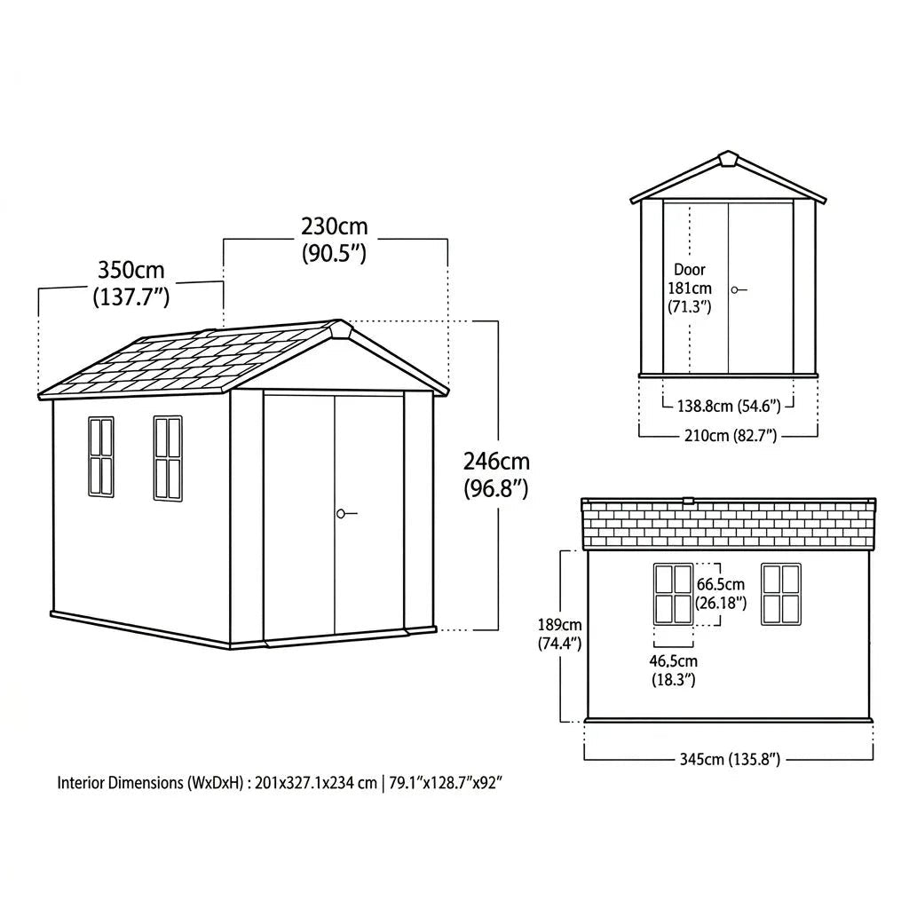 Keter 11’x7.5′ Newton Plus Side Entry Plastic Shed Graphite - image 5