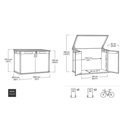 Keter 4×2 Cortina Alto Heavy Duty Vertical Shed Dark Grey - image 4
