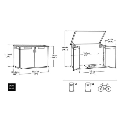 Keter 4×2 Cortina Alto Heavy Duty Vertical Shed Dark Grey - image 5
