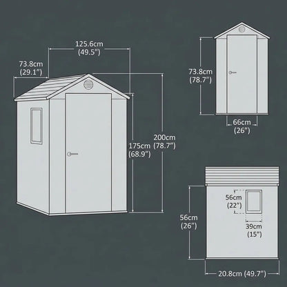 Keter 4×6 Darwin Heavy Duty Plastic Garden Shed Brown - image 4