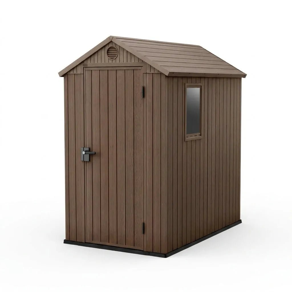 Keter 4×6 Darwin Heavy Duty Plastic Garden Shed Brown - image 5
