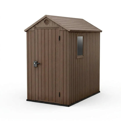 Keter 4×6 Darwin Heavy Duty Plastic Garden Shed Brown - image 5