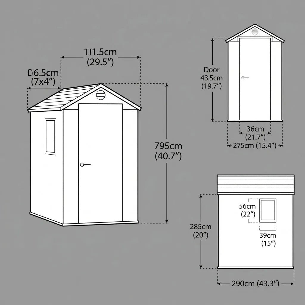 Keter 4×6 Darwin Heavy Duty Plastic Garden Shed Brown - image 6