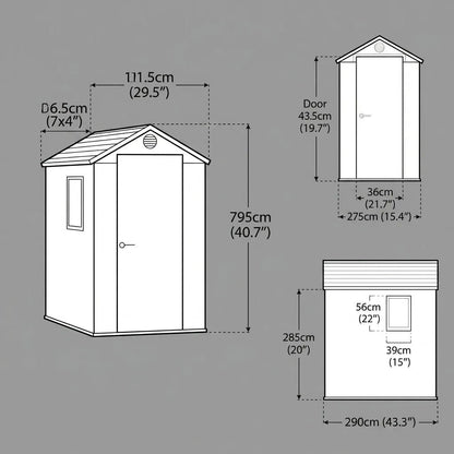 Keter 4×6 Darwin Heavy Duty Plastic Garden Shed Brown - image 6