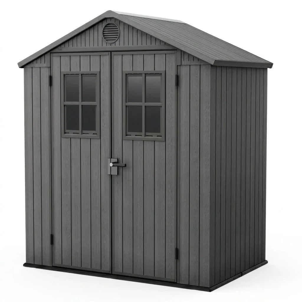 Keter 4×6 Darwin Heavy Duty Plastic Garden Shed Grey - image 4