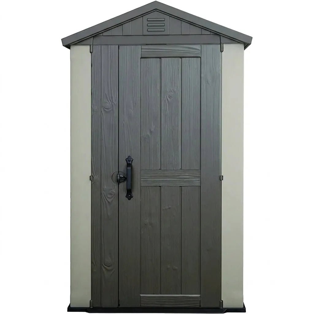Keter 4×6 Factor Heavy Duty Plastic Garden Shed Beige - image 2