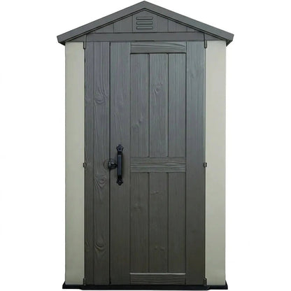 Keter 4×6 Factor Heavy Duty Plastic Garden Shed Beige - image 2