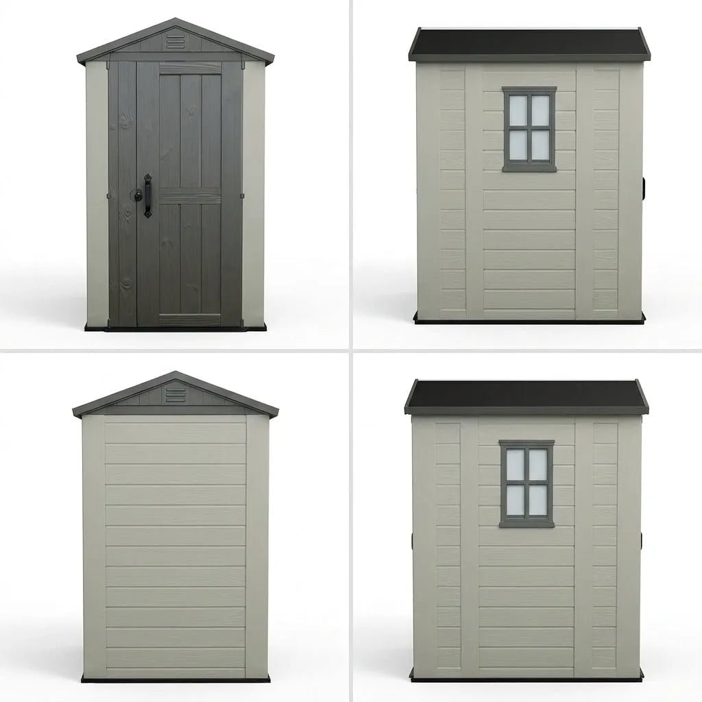 Keter 4×6 Factor Heavy Duty Plastic Garden Shed Beige - image 5