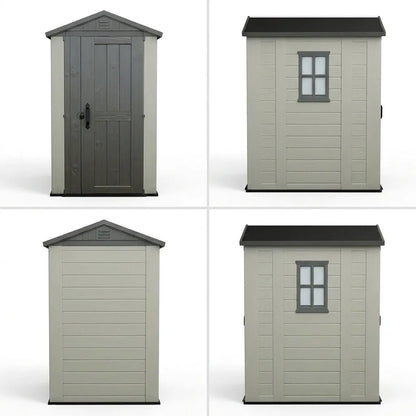 Keter 4×6 Factor Heavy Duty Plastic Garden Shed Beige - image 5