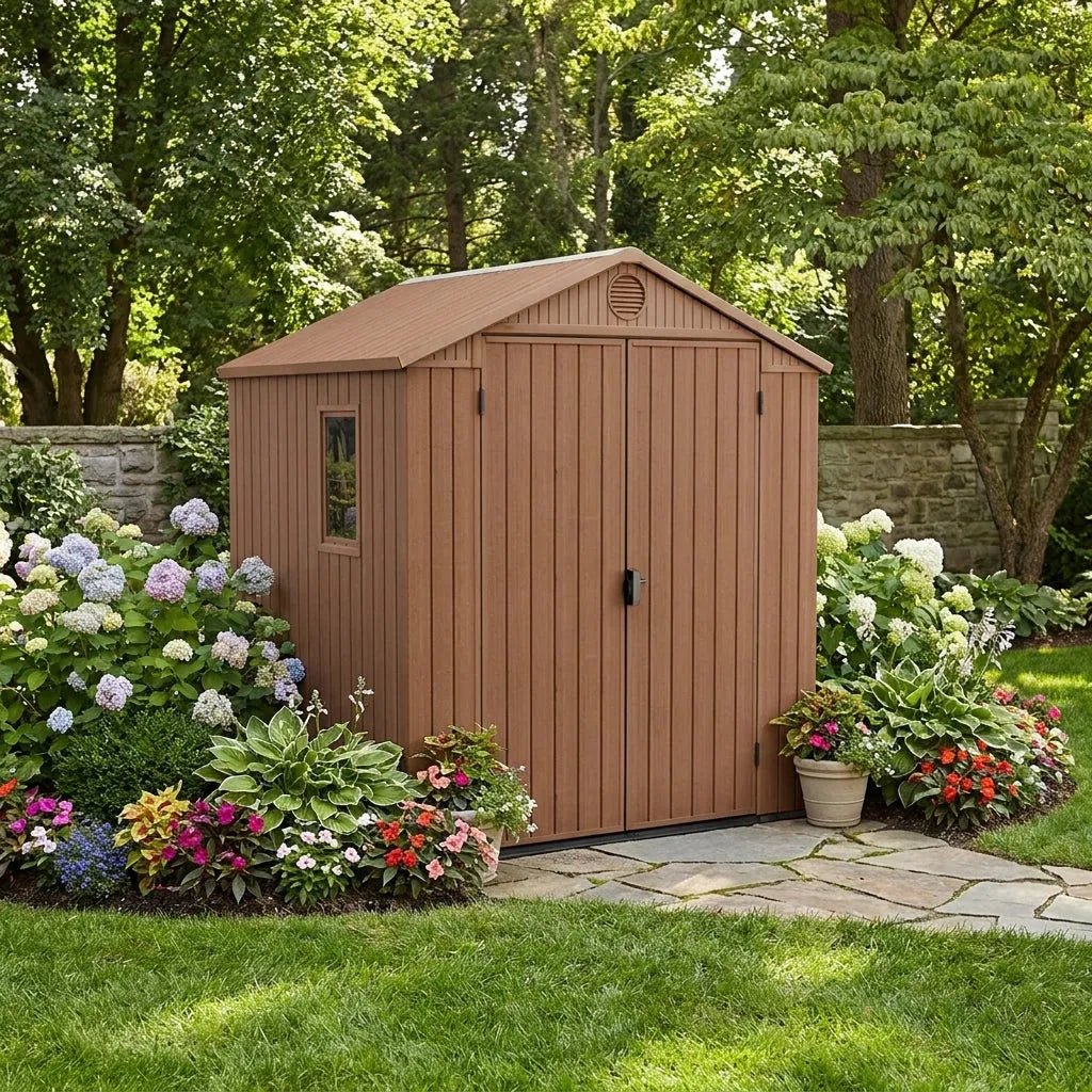 Keter 6×6 Darwin Heavy Duty Plastic Garden Shed Brown - image 2