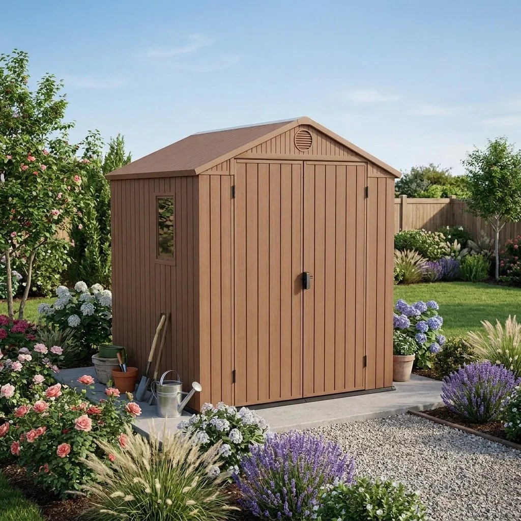 Keter 6×6 Darwin Heavy Duty Plastic Garden Shed Brown - image 3