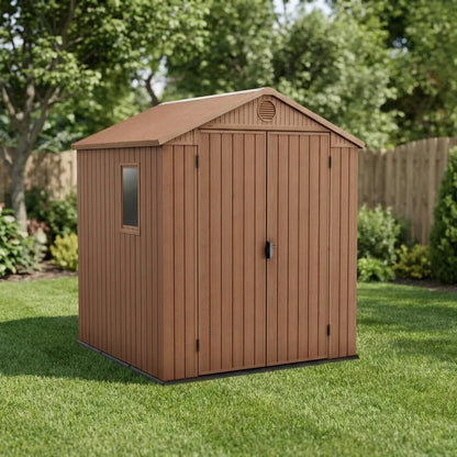 Keter 6×6 Darwin Heavy Duty Plastic Garden Shed Brown - image 5