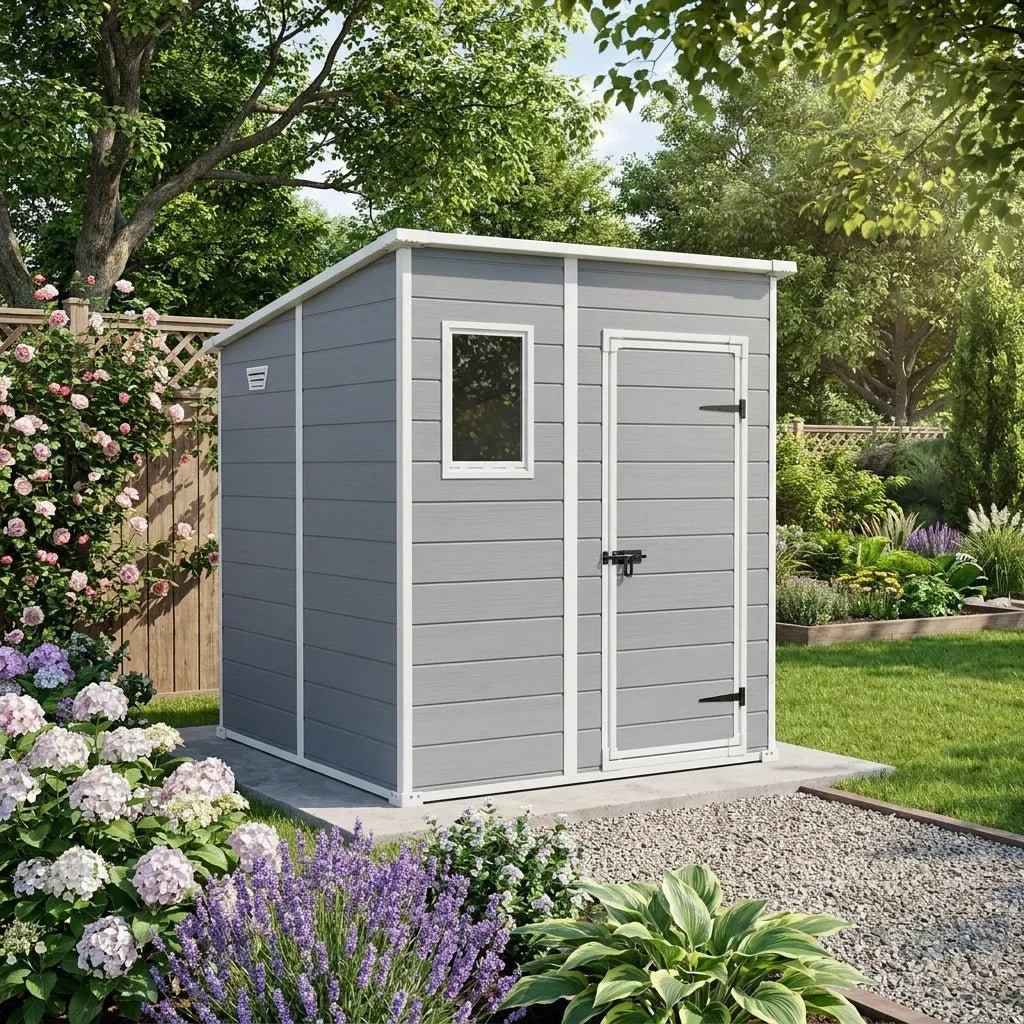 Keter 6×6 Manor Plastic Pent Garden Storage Shed Grey - image 2