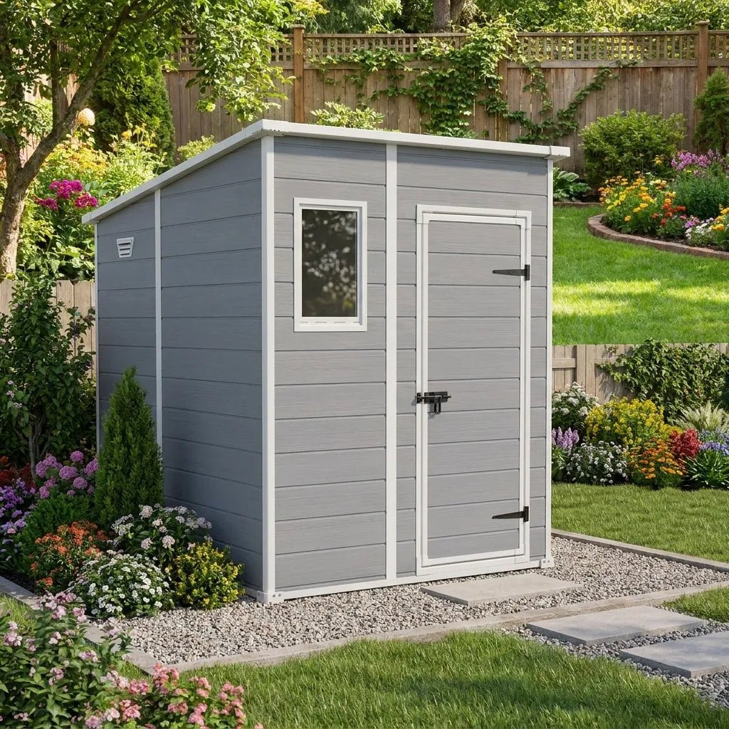 Keter 6×6 Manor Plastic Pent Garden Storage Shed Grey - image 3
