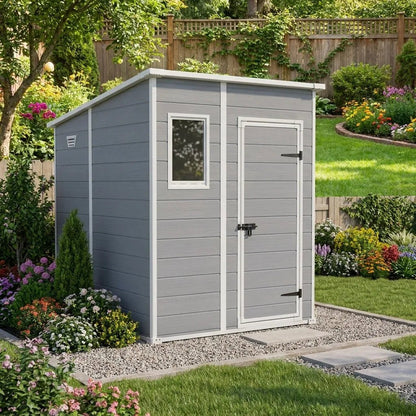 Keter 6×6 Manor Plastic Pent Garden Storage Shed Grey - image 3
