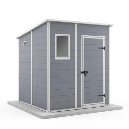 Keter 6×6 Manor Plastic Pent Garden Storage Shed Grey - image 4