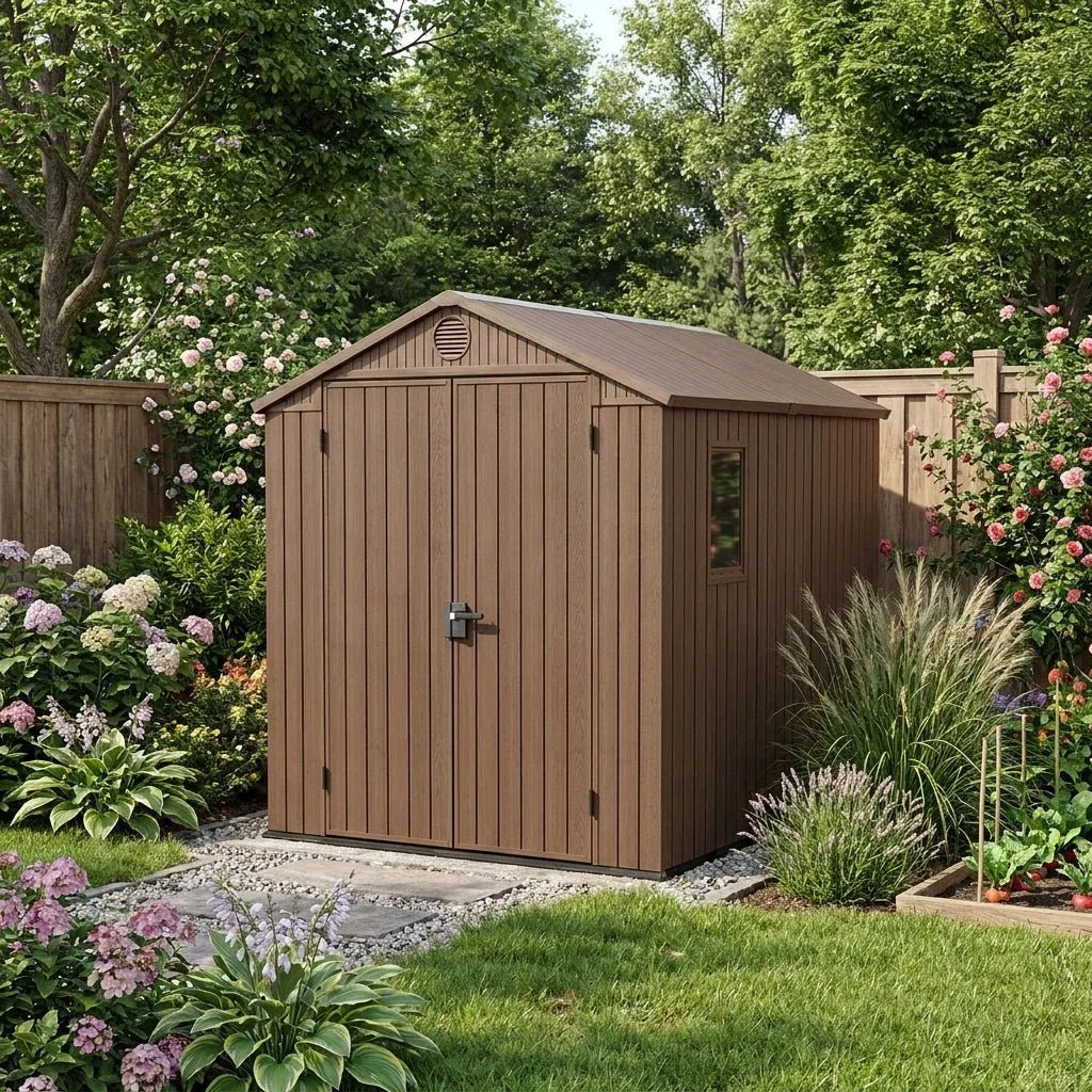 Keter 6×8 Darwin Heavy Duty Plastic Garden Shed Brown - image 4