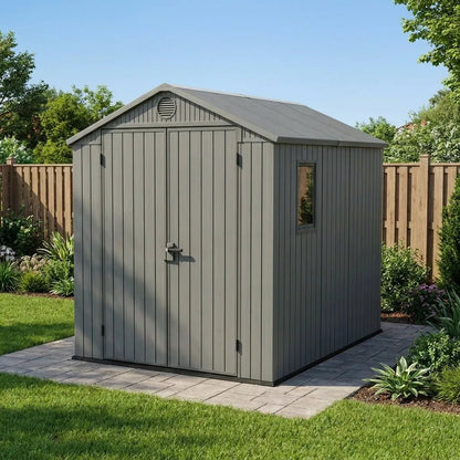 Keter 6×8 Darwin Heavy Duty Plastic Garden Shed Green - image 4