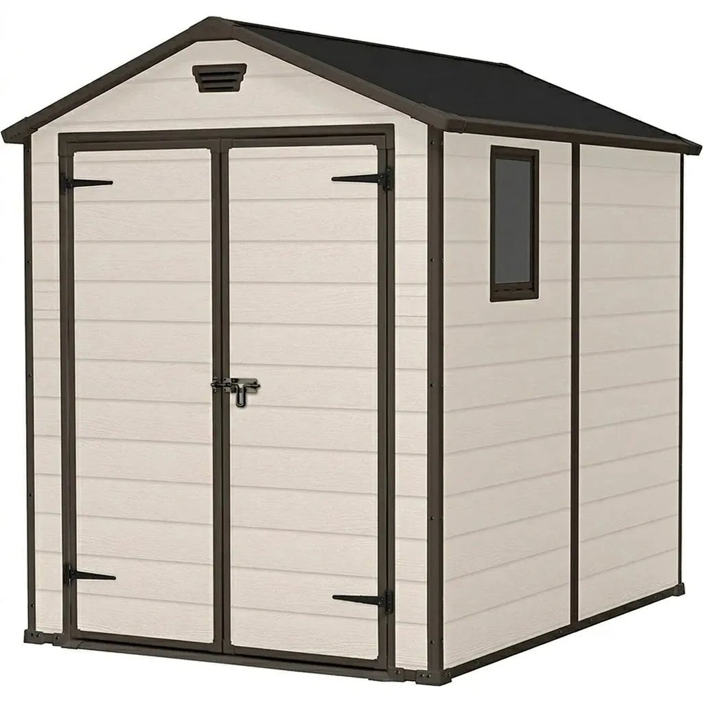 Keter 6×8 Manor Plastic Garden Storage Shed Beige - image 4