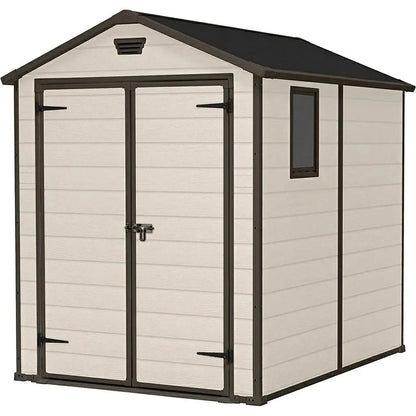 Keter 6×8 Manor Plastic Garden Storage Shed Beige - image 4