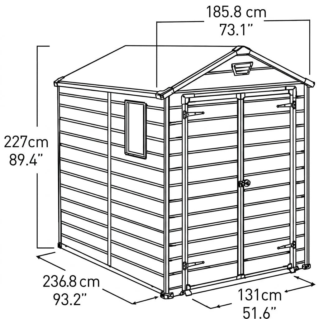 Keter 6×8 Manor Plastic Garden Storage Shed Beige - image 5