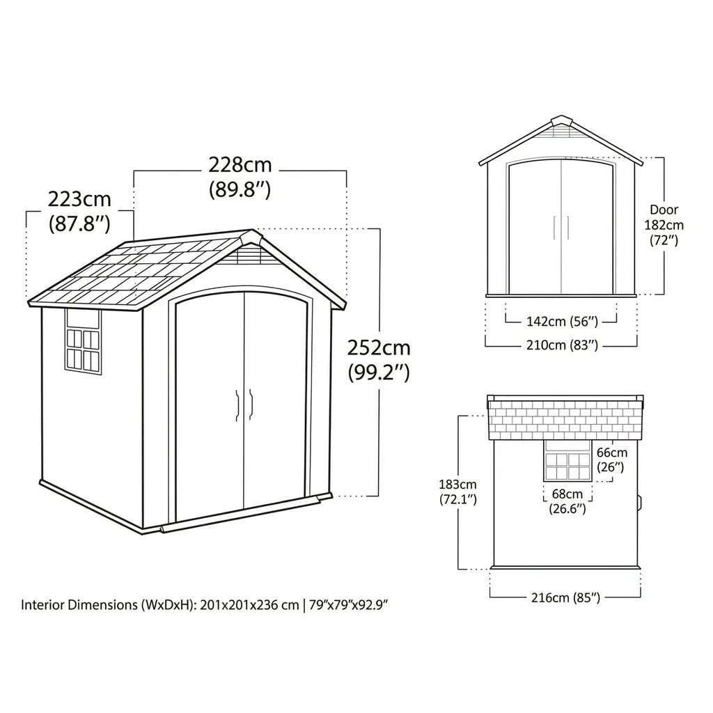Keter 7.5’x11′ Premier Heavy Duty Plastic Shed Grey - image 2