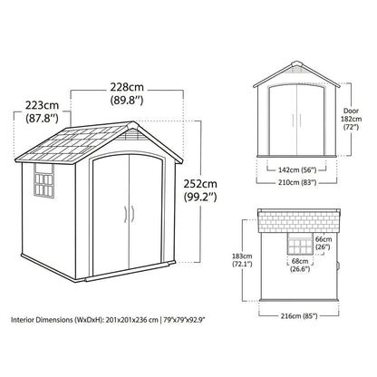 Keter 7.5’x11′ Premier Heavy Duty Plastic Shed Grey - image 2