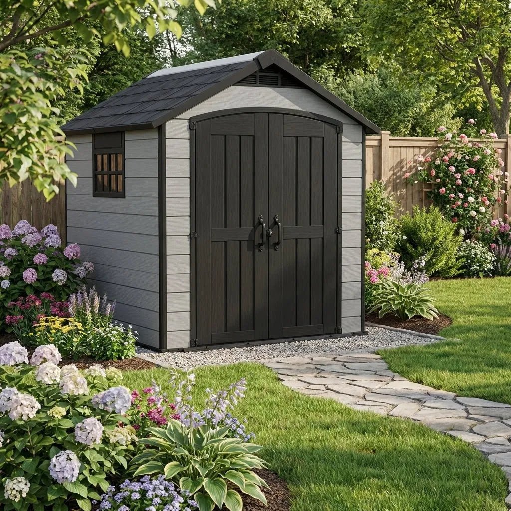 Keter 7.5’x11′ Premier Heavy Duty Plastic Shed Grey - image 3