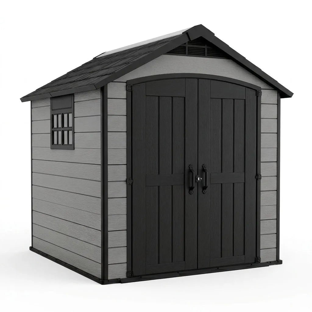 Keter 7.5’x11′ Premier Heavy Duty Plastic Shed Grey