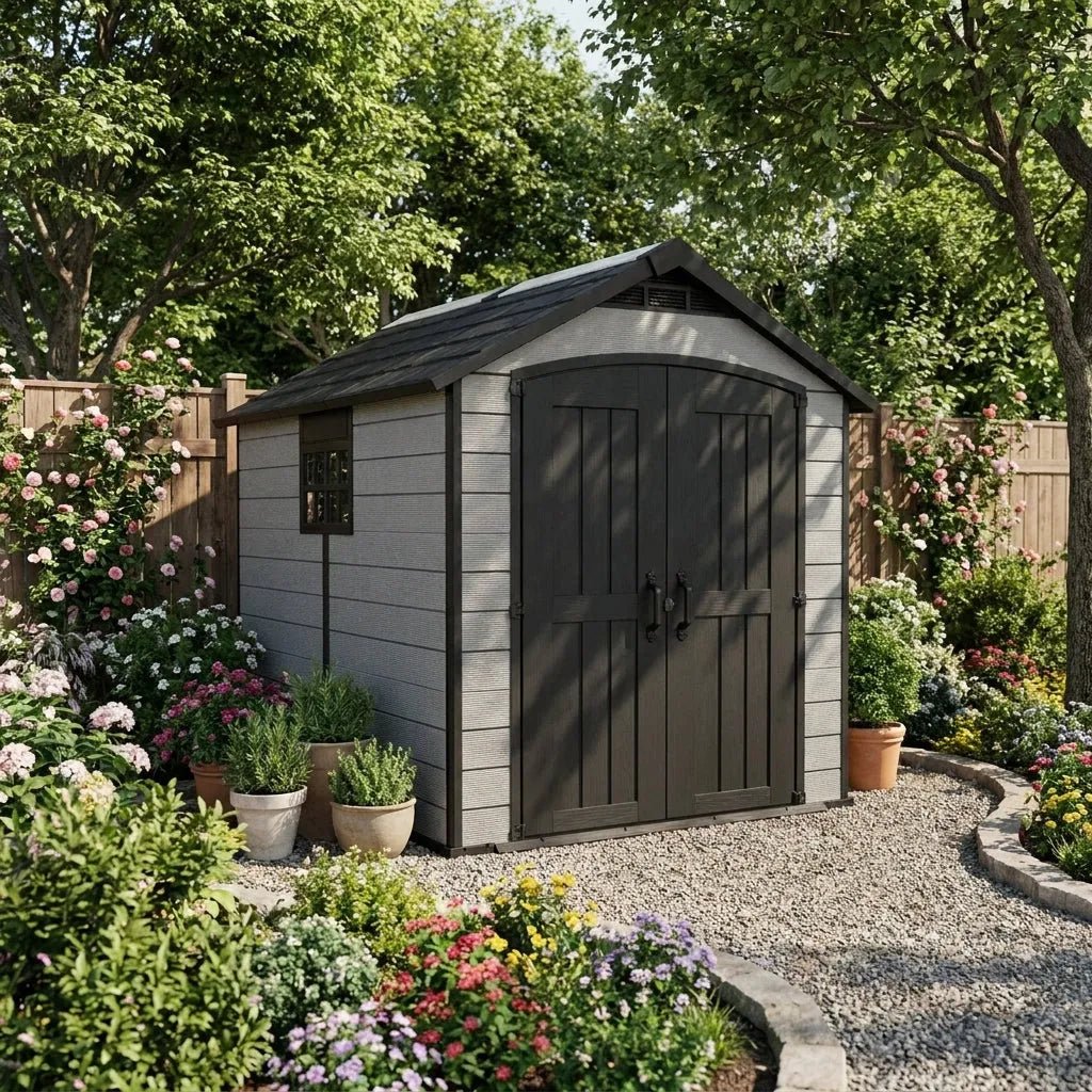 Keter 7.5×9 Premier Heavy Duty Plastic Shed Grey - image 3