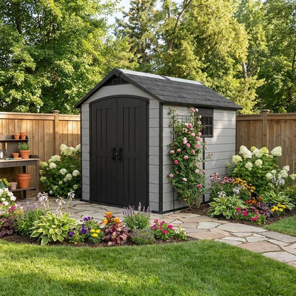 Keter 7.5×9 Premier Heavy Duty Plastic Shed Grey - image 4