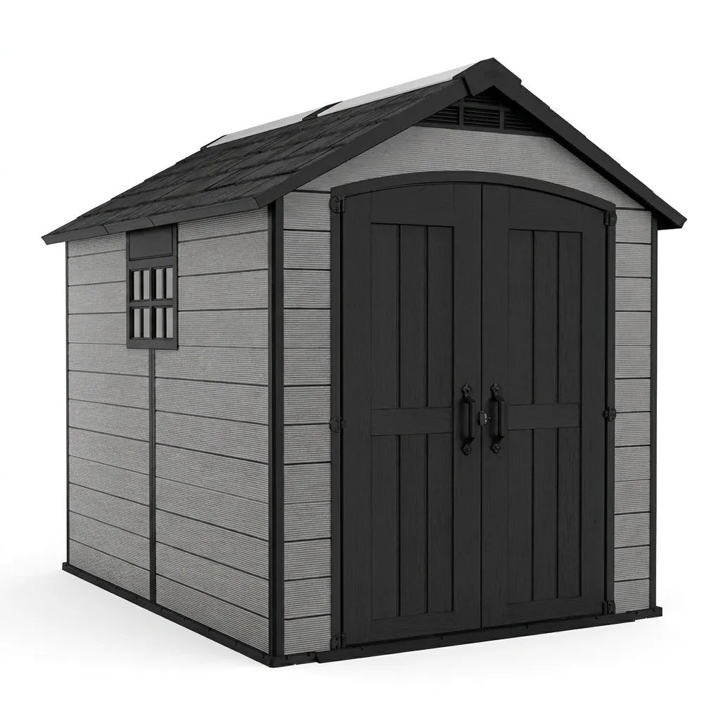 Keter 7.5×9 Premier Heavy Duty Plastic Shed Grey - image 5