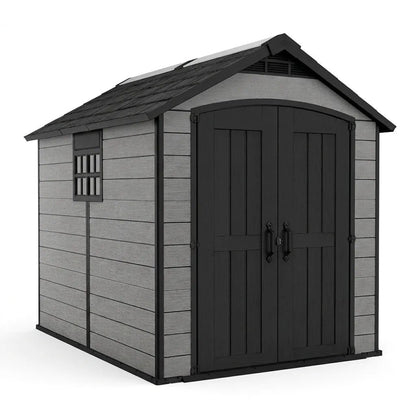 Keter 7.5×9 Premier Heavy Duty Plastic Shed Grey - image 5