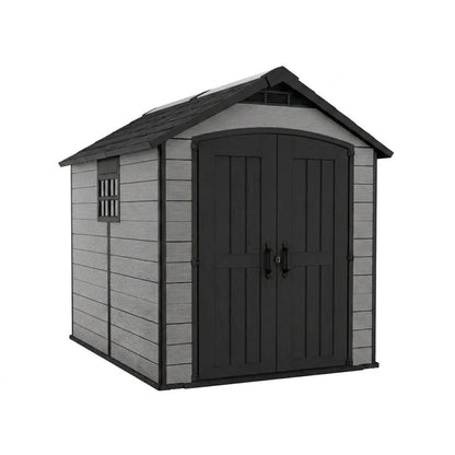 Keter 7.5×9 Premier Heavy Duty Plastic Shed Grey