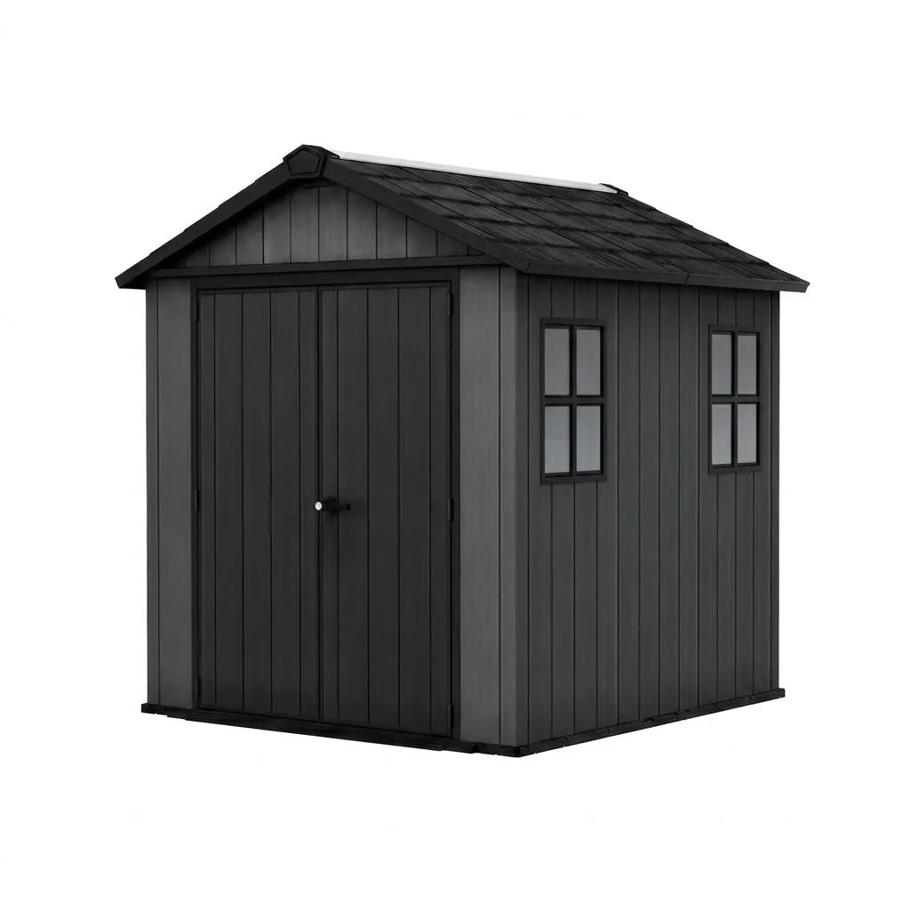Keter 7’x7.5′ Newton Plus Side Entry Plastic Shed Dark Grey - image 4