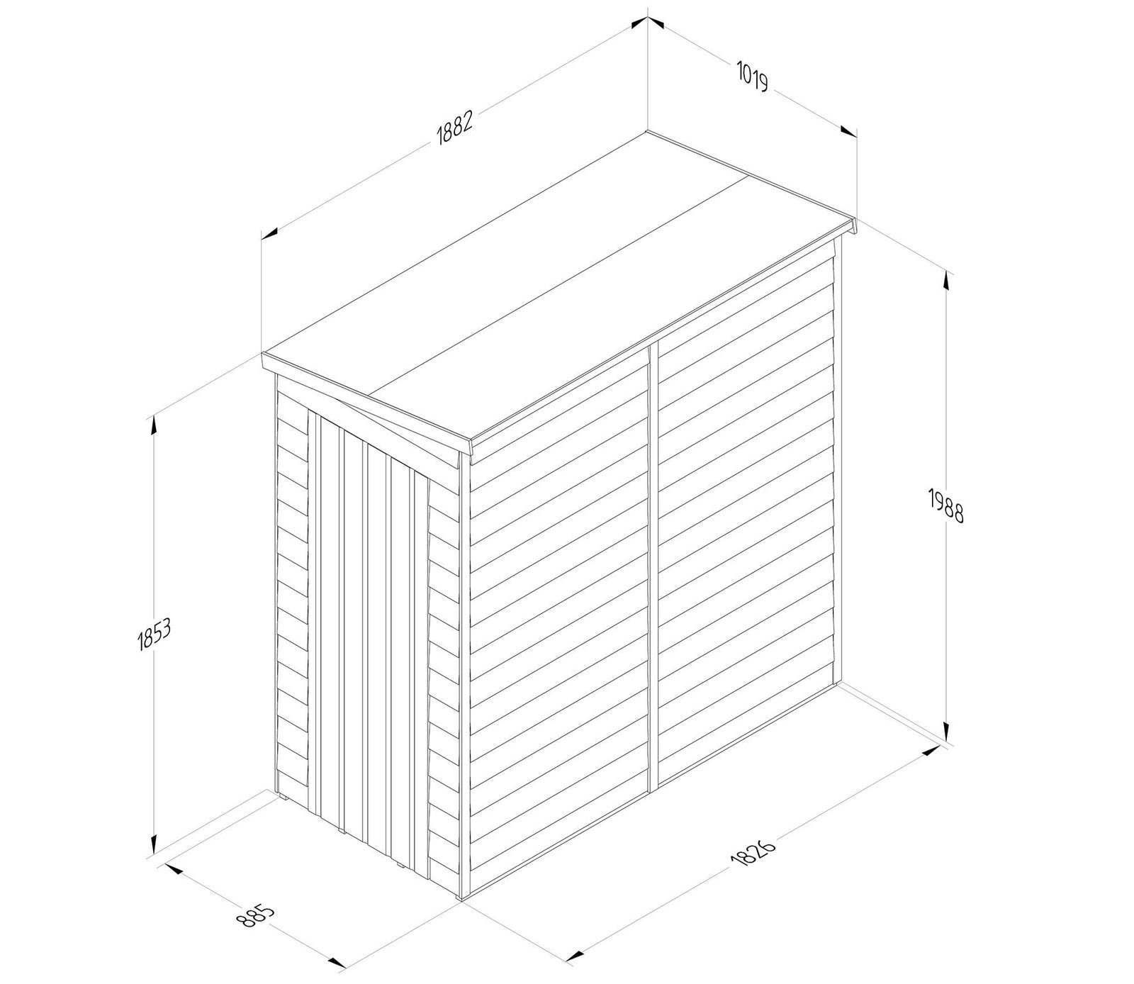 Forest 3 x 6 ft Overlap Pent Shed - image 6