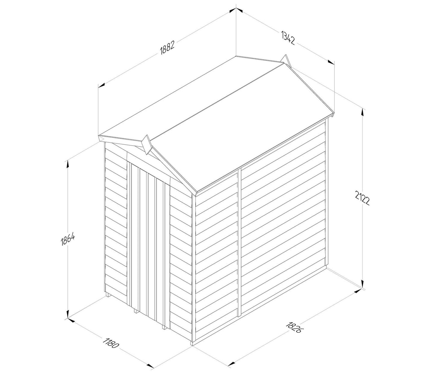 Forest 4 x 6 ft Overlap Security Shed - image 6